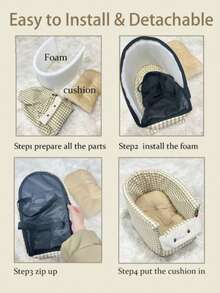 1Pc Pet Central Control Armrest Bed Car Dog Bed Cat Bed Pet Bag Removable Portable Bag For All Seasons - Multicolor - View 5