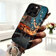 Cubierta de telefono con diseño de campana navideña azul oscuro para iPhone 14 Pro Max con texto SO COOL ideal para uso diario en cafeterías y eventos festivos - Negro - Ver 6
