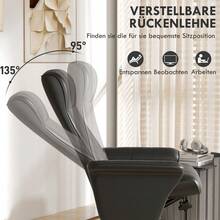 HOMCOM Relaxing Chair With Ottoman, Swivel TV Chair With Reclining Function, TV Chair Supports Up To 150 Kg, Reclining Armchair For Living Room, Bedroom, Microfiber Fabric, Black - 1 - View 8