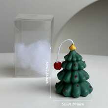 Vela perfumada artesanal em formato de árvore de Natal (6 x 5 cm) - Vela premium de cera de soja com aroma de árvore de Natal e urso, perfeita para decoração de Natal, arranjos de mesa, decoração de lareira, presentes para festas de fim de ano e lembrancinhas. A escolha ideal para criar um ambiente aconchegante e uma lembrança festiva. Presente perfeito para o Natal.