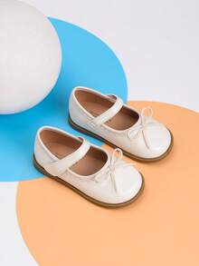 女童舒适户外可爱平底鞋，女童秋季平底鞋，婴儿学步鞋 - 白色 - 查看 1
