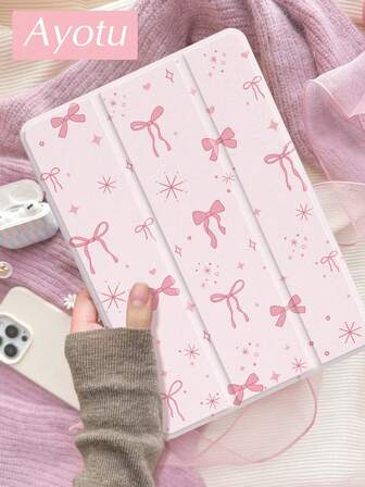 1pc Bow Horse Tablet Case & Kindle E-Book Case Compatible With IPad 10th Generation, IPad 11/Air 4th/Air 7th/9.7 Inches, Compatible With Samsung Galaxy Tab A9 Plus, Kindle (11th Generation-2024 Release)(6 Inch), Kindle Paperwhite 12th Gen 2024, Great Holiday Gift, Stylish And Simple Pattern.