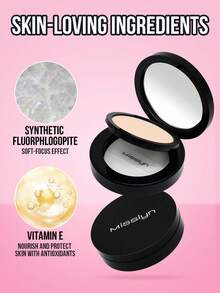 MISSLYN 轻盈控油定妆粉，哑光无瑕持久粉饼，针对肌肤的高遮瑕粉底粉，控油无瑕全覆盖轻盈粉饼，柔雾妆效，打造更光滑的妆容 - #111 Milky Nude - 查看 5