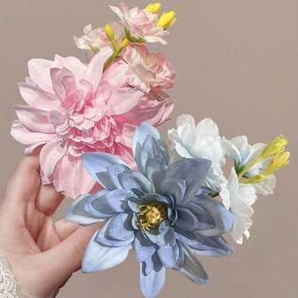 1/2pcs Dreamy Chiffon Orchid Flower Hair Clip, Ethereal Butterfly Design, 2025 New Side Bangs Hairpin, Hair Accerssories