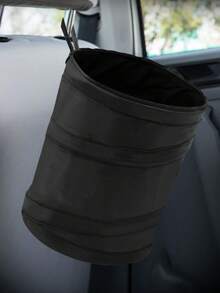 1pc Foldable Car Trash Can, Black Car Garbage Bin, Car Seat Storage Bucket, Camping Spiral Bucket, Multi-Function Trash Can - Multicolor - View 8