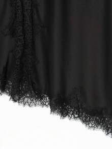 Seelio 新款女装连衣裙，欧美风时尚简约性感蕾丝边吊带连衣裙，春夏款 - 黑色 - 查看 8