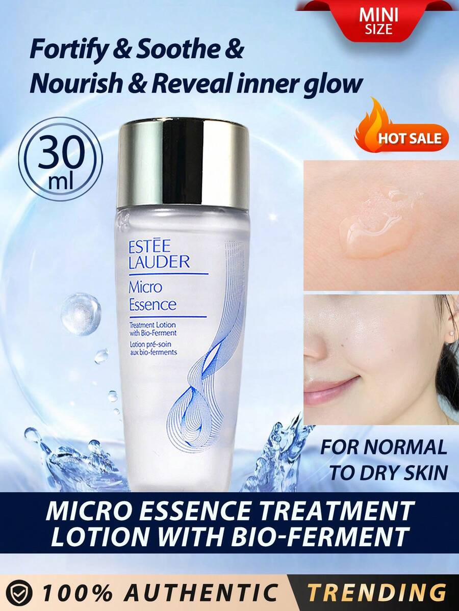 Estée Lauder Estee Lauder [Mini] Micro Essence Treatment Lotion With Bio-Ferment 30ml / For All Skintypes. Loved By Normal To Dry Skin / Fortify. Soothe. Nourish. Reveal Your Inner Glow / Ideal For Lack Of Energy & Dryness, Dehydration & Fine Dry Lines, Pores & Redness And Irritation - Với Bio-Ferment 30ml - Xem 1