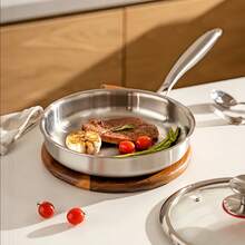 Lightweight Frying Pan, High-Quality Smokeless Frying Pan, Sandwich Bottom, 3-Layer Stainless Steel Material, Easy To Clean