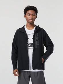 Under Armour Men's Woven Hooded Jacket UA OUTRUN THE STORM JACKET, Breathable Outdoor Casual Wear Top, Daily Outerwear, 1377486 - Black - View 4