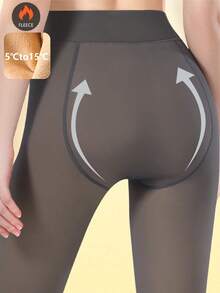 大码女式高弹力打底裤，防勾丝、防起球、耐穿，高腰塑形紧身裤，适合休闲、通勤、户外办公穿着 - 灰色 - 查看 10