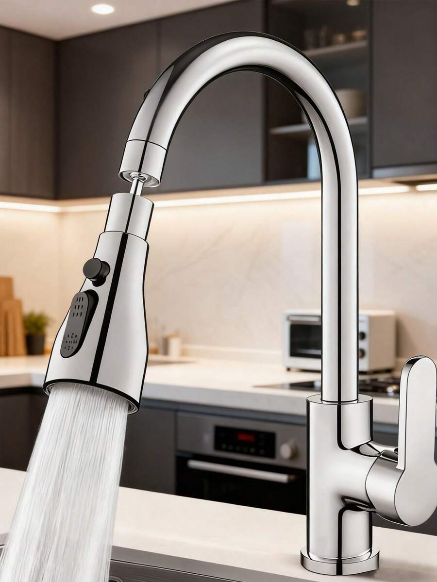 1pc Multi-Function Kitchen Faucet Extension, 360° Rotating Kitchen Faucet Sprayer Nozzle, Water-Saving High-Pressure Anti-Splash Design, Adjustable Delay Device And Rotatable Spout, 3 Water Flow Modes, Ergonomic Lever Handle, Suitable For Modern And Traditional Sinks, Washing Dishes, Cleaning Vegetables, Fruits And Utensils, Kitchen Sink Faucet With Filter, Compatible With Dishwashers, Upgrade Your Faucet, Ideal Gift For Family And Friends