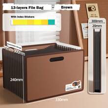 Expandable A4 File Folder 13 Layers Large Capacity Students Test Paper Storage Bag Portable File Bag Document Organizer For School Office
