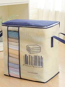 1pc Large Capacity Moving Packing Quilt Storage Bag Baby Room Storage Non-Woven Storage Bag Thickened Handheld Clothing Quilt Organizing Storage Bag Non-Woven Fabrics Large Capacity Clothes Storage Bag Organizer With Handle Foldable Futon Portable Quilt Storage Box Foldable Household Clothes Storage Bag Suitable For Home - Multicolor - View 1