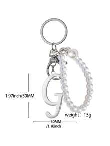 3D字母珍珠钥匙扣，优雅可拆卸珍珠链，时尚合金钥匙圈，包包挂件，汽车钥匙链，适合女性、情侣、朋友、家人，可作礼物、节日礼物 - 彩色 - 查看 10