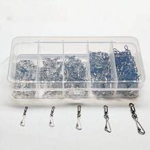 100Pcs/Box Fishing Connector Barrel Swivels Snap 10#-2# Rolling Swivel For Fishhook Link Fishing Lure Accessories