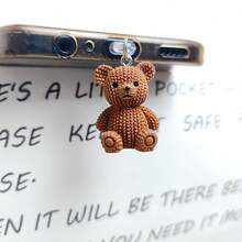 Charm anti-poussière mignon en forme d'ours pour téléphone - universel pour ports & Type-C, décoration anti-poussière adorable, cadeau parfait pour les amateurs d'ours - Multicolore - Voir 2