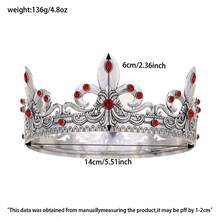 金色/银色国王皇冠男士王子头饰皇家中世纪头饰适用于角色扮演生日舞会万圣节服装配饰 - 皇冠 - 查看 8