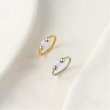 18G Opal Nose Ring, 8mm/10mm, Hypoallergenic 316L Surgical Stainless Steel - Suitable For Nostril/Septum Piercings And Cartilage Piercings, Unisex, Ideal For Everyday Wear, Promotes Healing, Designed For New Piercings, Comfortable To Wear, And Won't Interfere With Sleep. - AB Color - View 11