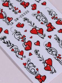 2 pezzi Adesivi per unghie a forma di cuore rosso, Decorazioni per unghie 3D a forma di cuore rosso, Decalcomanie per unghie autoadesive, Accessori per unghie in acrilico, Decorazioni per unghie, Adatte per donne, ragazze, unghie di San Valentino, Forniture per unghie - Multicolore - Visualizzare 7