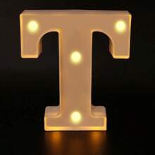 26 Letter LED Lights Luminous Number 0-9Lamp Wedding Birthday Christmas Decoration Decoration Night Light Party Bedroom 16CM Height (Without Battery) - White - View 10