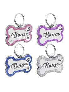 1 pieza Colgante de Placas de Identificación Personalizadas para Perros, Colgante de Identificación Personalizado para Gatos, Perros, Cachorros y Mascotas, Etiqueta de Collar Colgante, Accesorios para Mascotas, Colgante con Hueso y Brillo, Regalo Perfecto para la Decoración Navideña de tu Mascota, Elegante, Contratado, Lindo, Adorable, de Moda, Colorido y Único