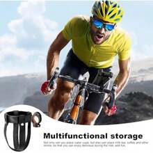 HAMIL Portabotellas para Bicicleta Portavasos para Manillar de Bicicleta Portabotellas de Agua de Cuero, Portabotellas de Agua Multifuncional para Bicicleta, Portavasos para Manillar de Bicicleta(Círculo negro + cuero marrón.) - Multicolor - Ver 4