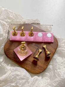 亚克力极光彩虹色矩形钻石形状美甲展示架，树脂水晶珠水钻复古韩国花朵激光 DIY 家居和户外女士母亲姐妹妻子女友婚礼美甲沙龙美容情人节使用