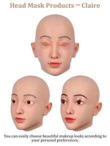 Cute Girl Cosplay Silicone Full Head Mask With Realistic Skin Texture, See-Through Vision And Audio Function, Suitable For Costume, Christmas, Halloween, Home Use, Private Party And Masquerade Ball, Unisex - Multicolor - View 1
