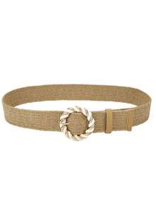 Fashionable Versatile Woven Belt, Vintage Dress/Coat Waist Cincher , Round Buckle Decor - 100 - View 9
