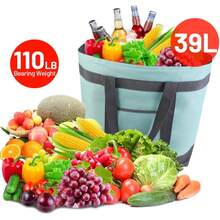 ZBEZBE ZEBZEB Insulated Cooler Tote Bags, Soft Totes With Top Zipper And Sided Pockets For Pizza Delivery, Grocery Shopping Travel Beach, Large Leak Proof Food Delivery Bag Frozen/Thermal Foods, Collapsible - 綠色 - 查看 5