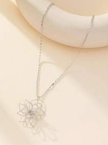 1 件时尚铜花毛衣链，适合女士日常穿着情人节、妈妈、母亲、母亲节、礼物 - 銀色 - 查看 9