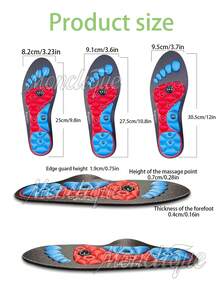 1双穴位按摩鞋垫，足部磁疗按摩垫，舒适针灸鞋垫，适合健康步行和健身，足部按摩鞋垫，足部瑜伽穴位按摩鞋垫，训练配件，适用于运动、健身、步行和散步。 - 紅黑色 - 查看 2