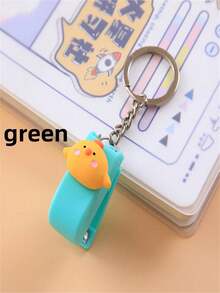 1个可爱卡通订书机，便携式，办公装订工具，学生用品，迷你订书机带钥匙扣，适用于办公室、学生文具、家庭、学校用品、返校礼物、男友礼物、办公桌配件、教师礼物、书籍配件、返校季、学校用品 - 彩色 - 查看 9