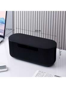 1pc Cable Management Box, Power Strip Organizer, Desktop Wire Organizer, Charging Cable Holder, Plastic Multi-Function Desktop Storage Box - Multicolor - View 12