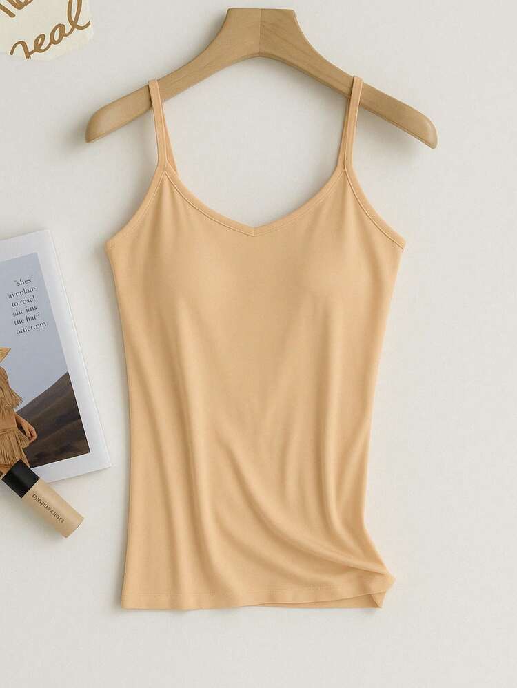 2-Piece Women's Tank Top With Thin Straps, Cotton, Everyday Wear - 黑色和米色 - 查看 4