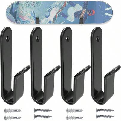 Horizontal Snowboard Wall Mount Clips - Snowboard Wall Rack Storage And Display For Room Garage