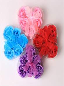 1 Pack, Heart-Shaped Rose Soap Flower Gift Valentine's Day Gift For Girlfriend Wedding Gift Simulation Soap Flower Box Set Creative Gifts - Multicolor - View 4