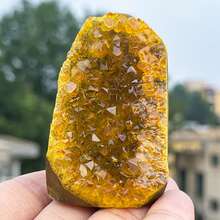 Stonehaven Spesimen Mineral Gugusan Kristal Citrine Alami, Untuk Meditasi dan Penyeimbangan Chakra, Gugusan Kristal Citrine Dekoratif Feng Shui, Melambangkan Kekayaan - Kuning - View 11