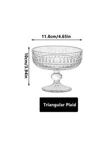 1 pieza Tazón de vidrio con estilo retro e INS para helado, yogur, postre, batido y pudín - transparente - Ver 13