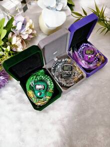 1条99颗斋月祈祷念珠项链，带水钻手动计数器，高档礼盒包装，5种颜色可选（适用于日常祈祷、斋月祈祷、活动计数） - 多色1 - 查看 3