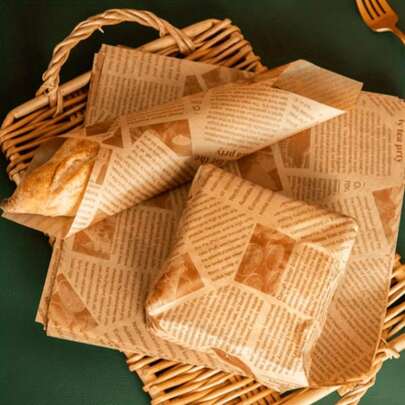 About 100 Sheets Of Time-Saving Pre-Cut Parchment Paper - Multi-Purpose Baking, Sandwich Wrapping, And Cooking - Durable, Easy To Clean, And Food- Ideal For Holiday Meals And Everyday Use, Baking Essentials | Decorative Wrapping | Durable Parchment