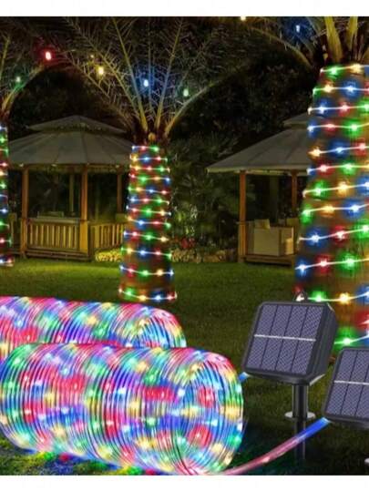 Luz Solar Da Corda Ao Ar Livre Tubo Luzes À Prova Dwaterproof Água Para Casa Jardim Casamento Festas De Natal Decoração