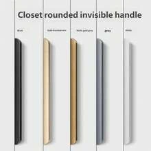 مقبض خزانة طويل مثبت على الحافة بتصميم بسيط، مقبض درج وباب خزانة مذهب مثبت جانبيًا مخفي