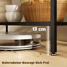 HOMCOM Bäckerregal, 3-Tier Kitchen Shelf With Steel Frame, Rustic Brown+Black On Site