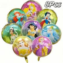 8pcs Princess Theme Round Balloons Set, Including Jasmine, Belle And - Suitable For Graduation Ceremony, Holiday Party, Family Gathering And Various Celebrations - Multicolor - View 11