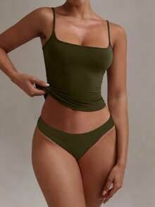 XLLAIS 性感露背女士吊带背心，弹性休闲细肩带上衣