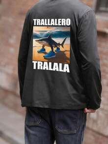 Tween Boy "Italian Brainrot-Trala Lero Tralala" Graphic Long Sleeve T-Shirt, Autumn/Winter Top