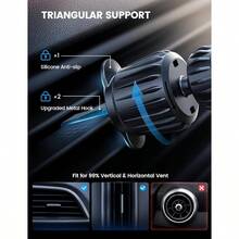 Lamicall Soporte Celular Automóvil - [Dashboard or Vent] 20X N55 Magnets Iman Celular Auto Base Porta Auto Compatible con iPhone 17 16 Pro MAX 15 14 y Otros Dispositivos con Anillo Magnético - como en la foto - Ver 6