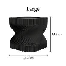 ORIZZONTE Modern Decorative Vase With Intertwined Spiral Structure – Dynamic Minimal Design For Plants, Cactus, Bonsai – Home/Office Gift Idea – Available In 2 Sizes – 100% Made In Italy, Shipping From Italy - Cyan - 查看 7