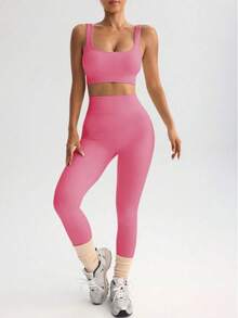 Ribbed Fitness Set - Soft Comfort And Practicality. - Pink - View 5